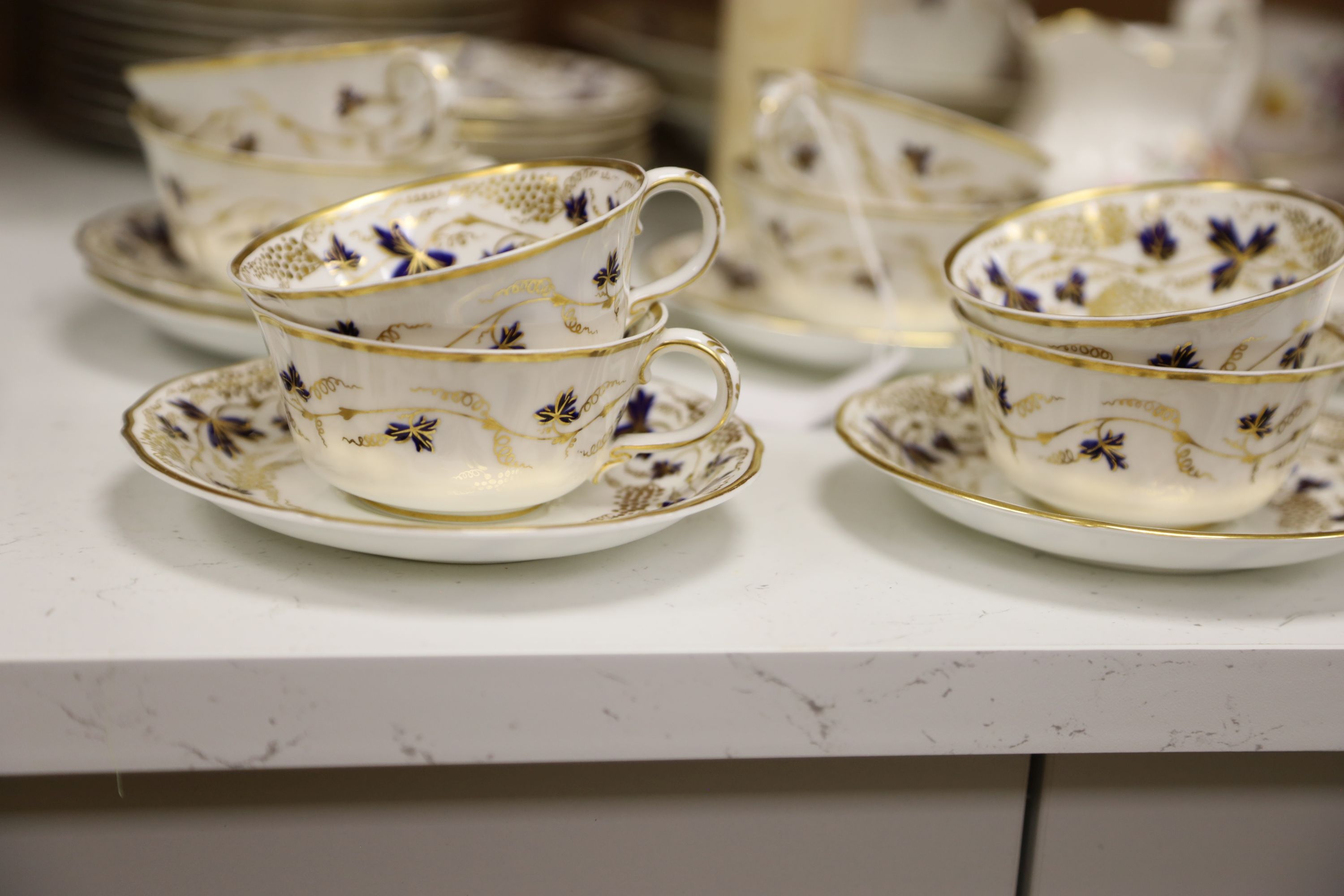 A Royal Crown Derby Derby Posies part coffee service (30 pieces) and a Royal Crown Derby Fruiting Vine pattern tea service